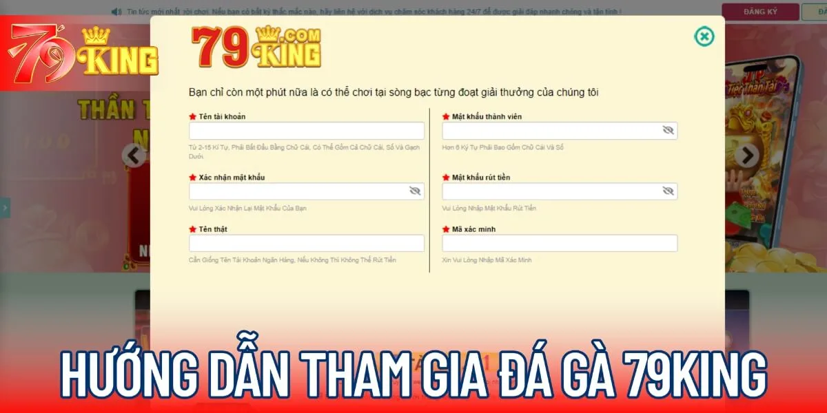 Hướng dẫn tham gia đá gà 79KING